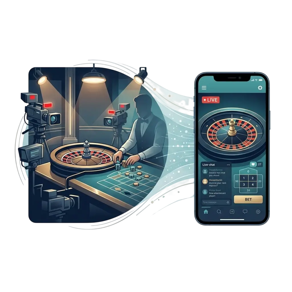 Dealer profesional transmitiendo en vivo en el casino de Caliente