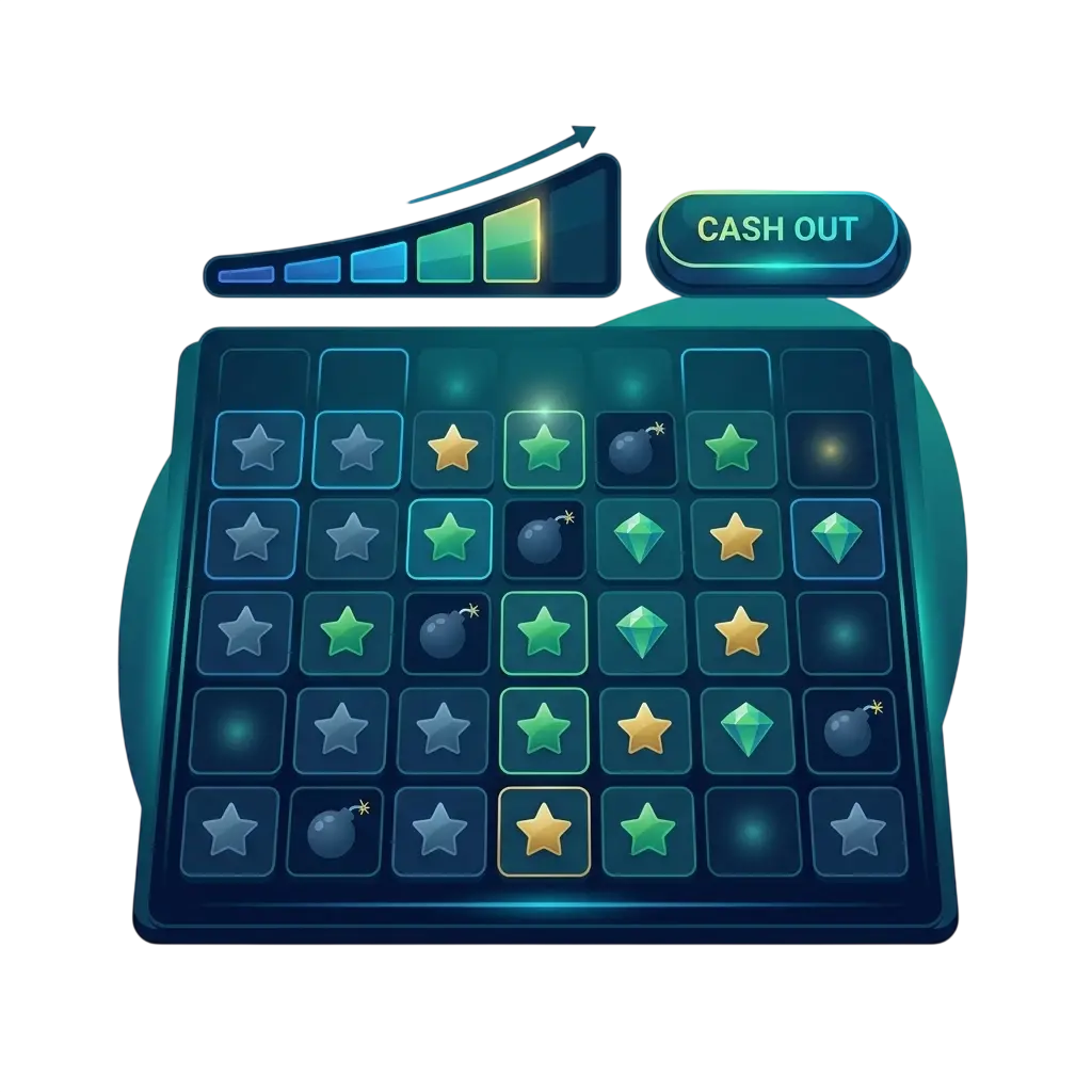 Cuadrícula del juego Mines en Caliente casino