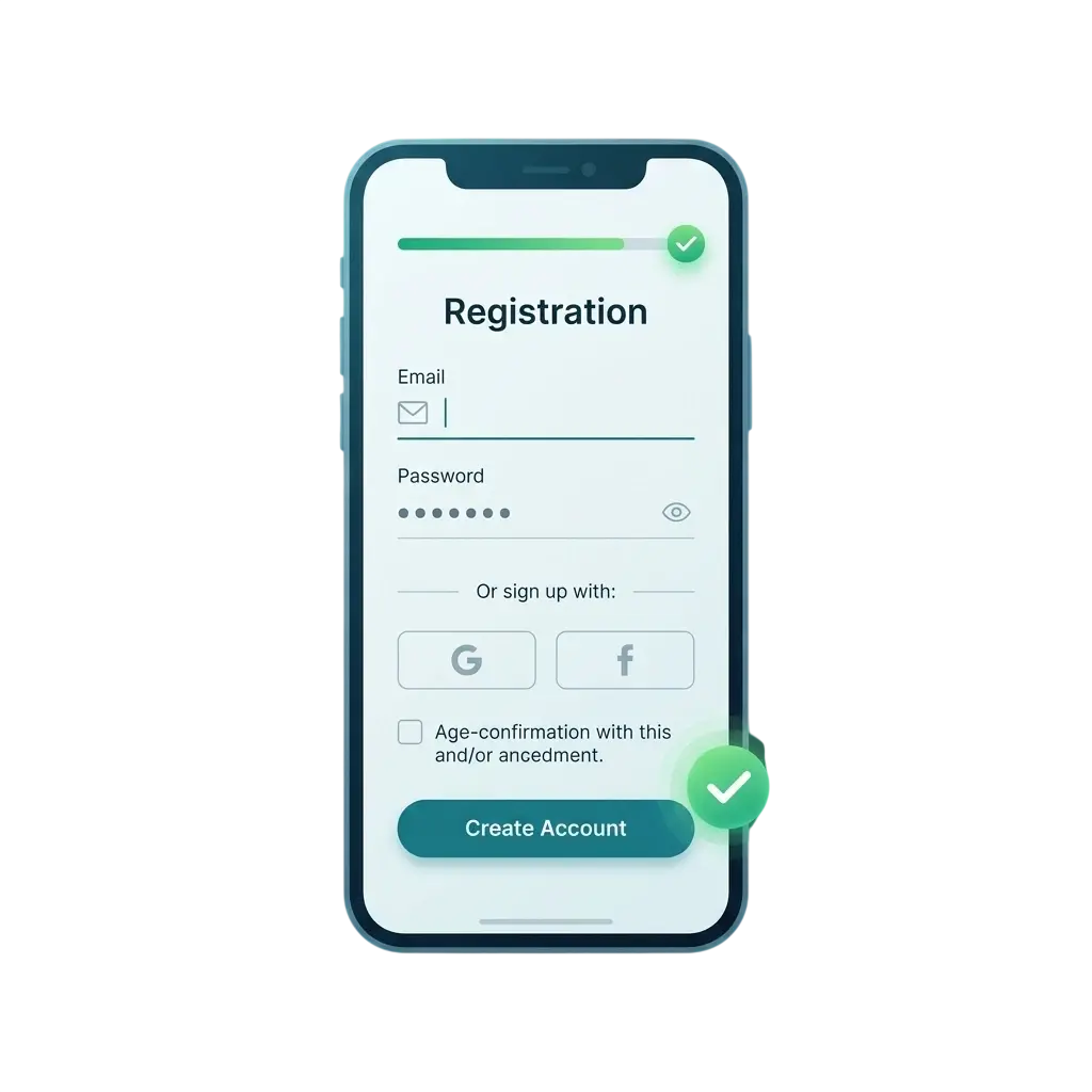 Registro en la app móvil de Caliente